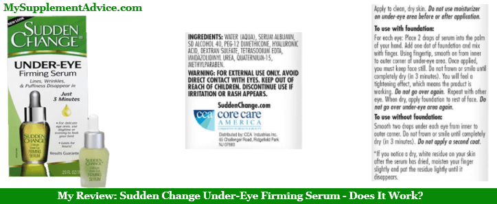 My Review: Sudden Change Under-Eye Firming Serum (2021) - Does It Work?